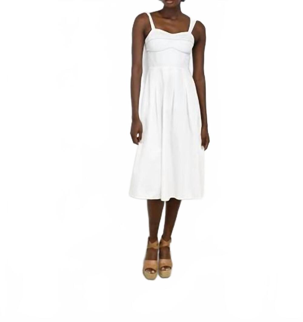 NEW NEVER A WALLFLOWER sweetheart midi dress in white